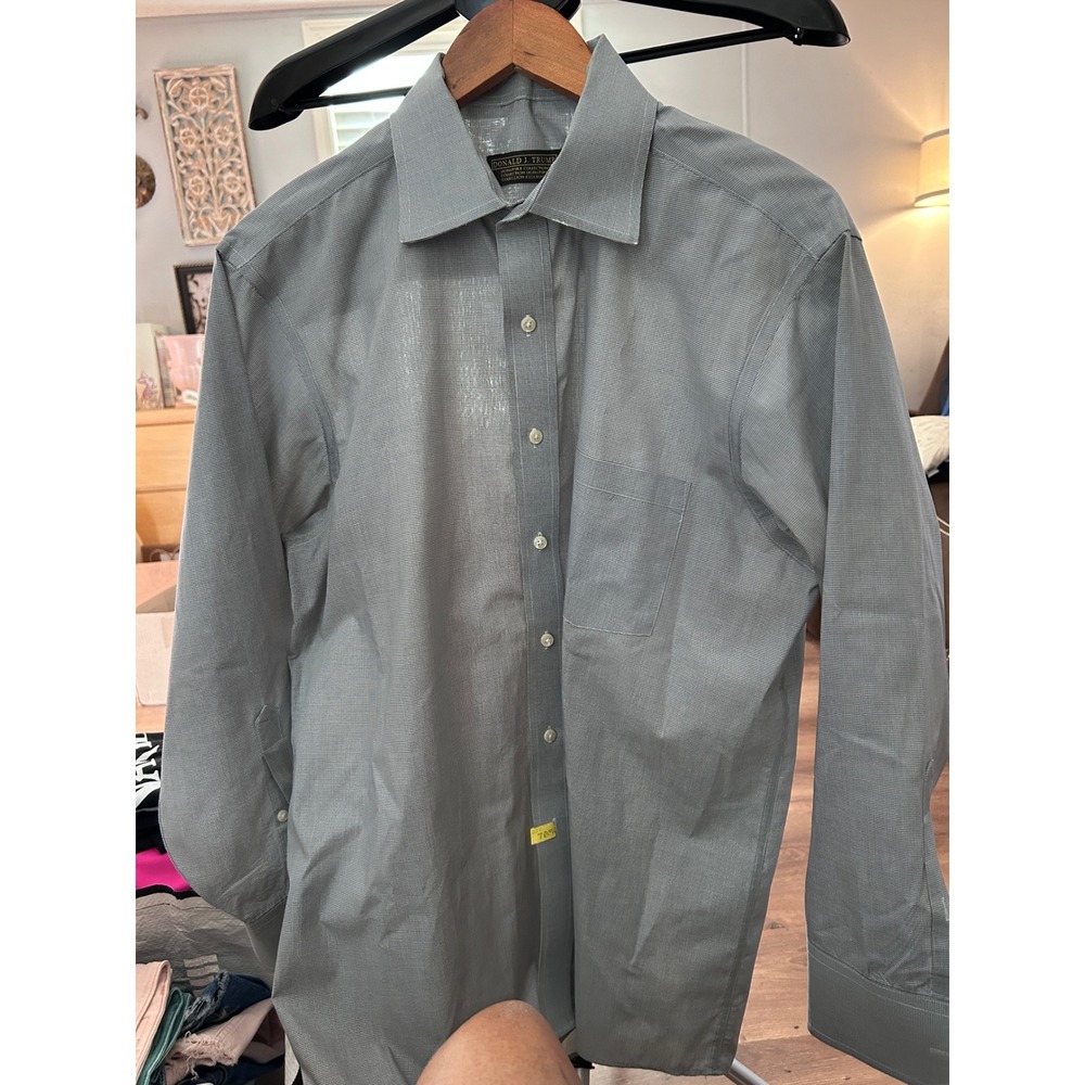 Donald J.‎ Trump Dress Shirt Mens 17 32/33 Regular Fit Non Iron Light Blue
